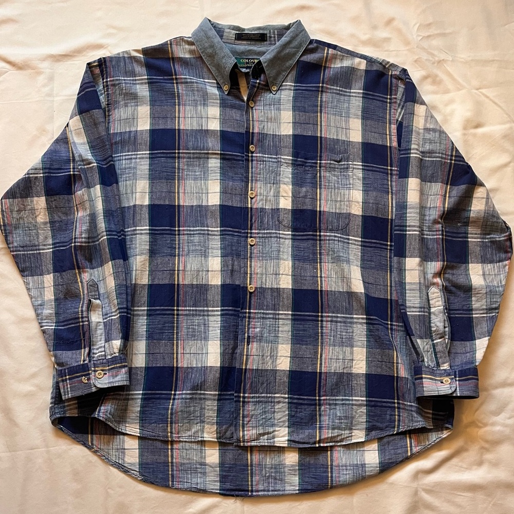 Colours by Alexander Julian Collegiate Vintage Plaid Button-Down Shirt, Sz XL/TG